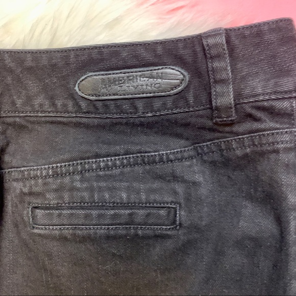 SOLD- American Living Black Denim High Waist Skirt Size 8 Pockets - Picture 9 of 11